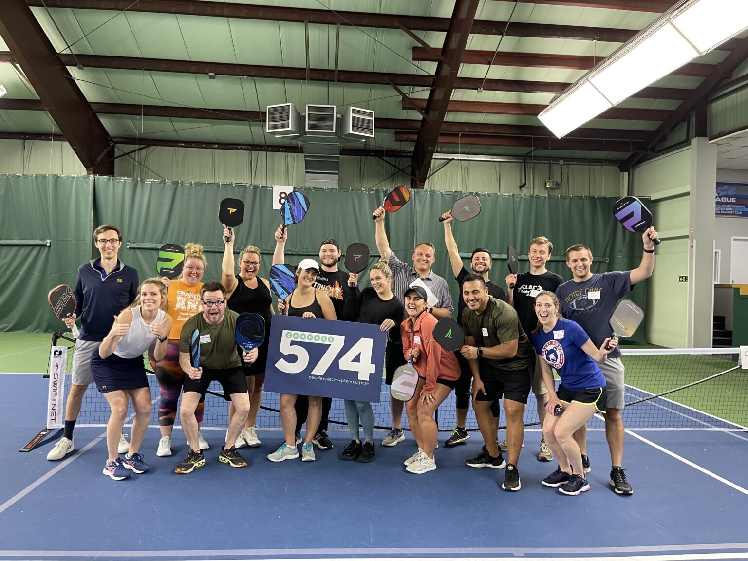 A group photo from the Pickleball tournament social event